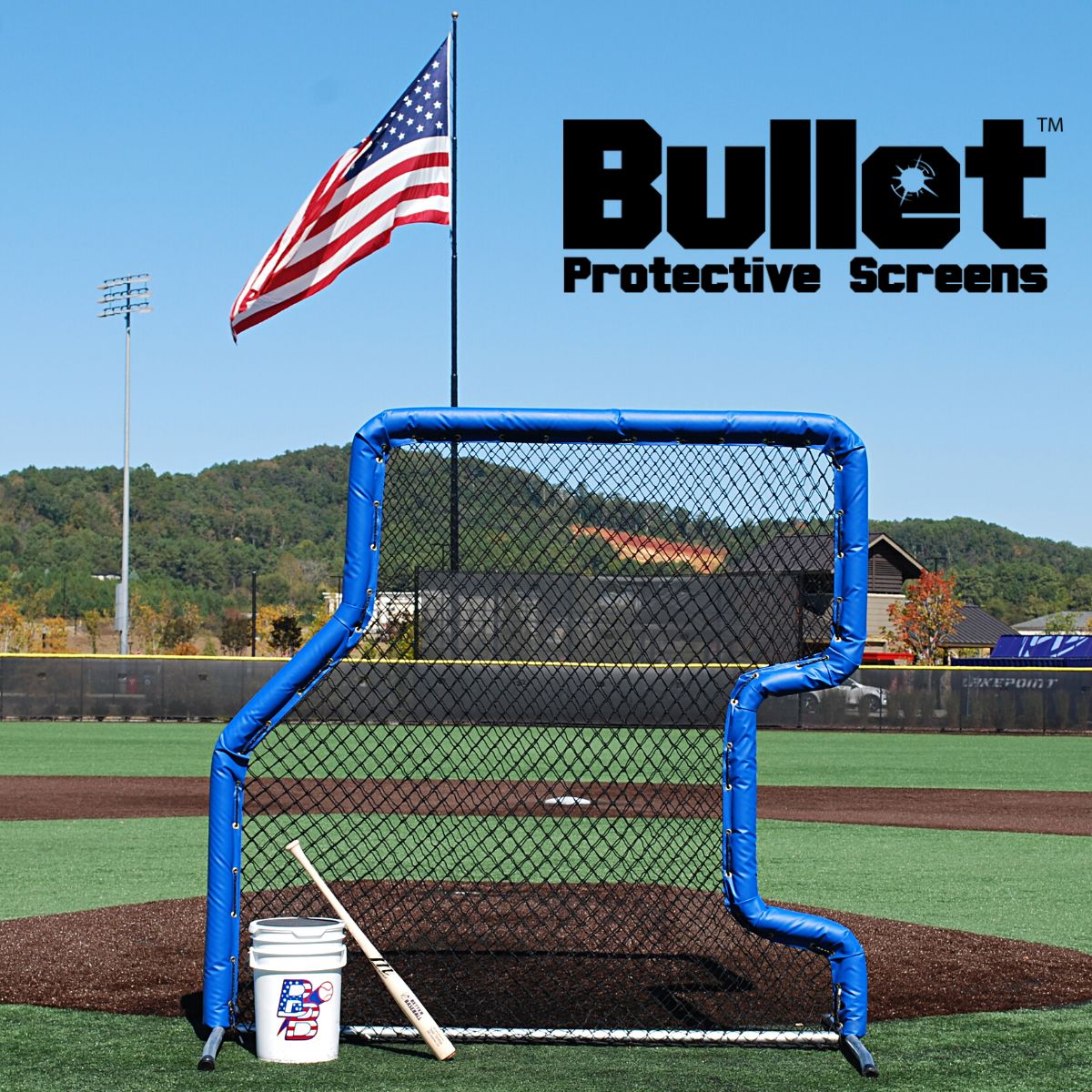 Bullet Combo 7' x 7' Baseball L - Screen - Custom Netting