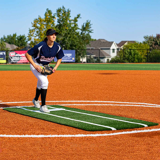 Portolite Pro Spiked Softball Game Mat with Lines - Custom Netting