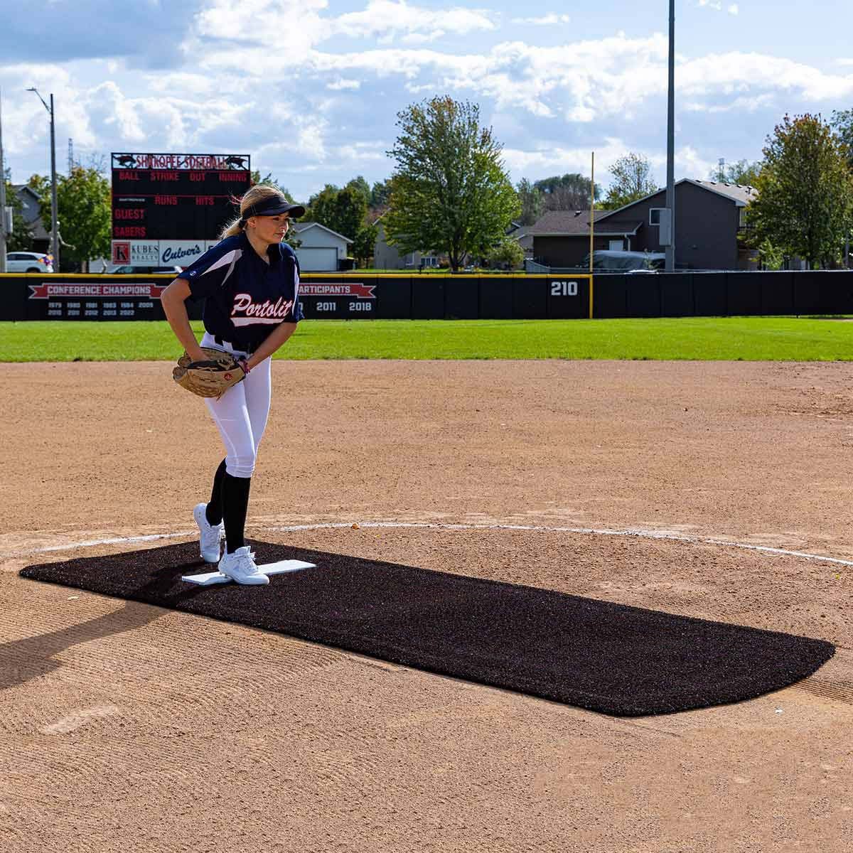 Portolite Pro Spiked Softball Game Mat without Lines - Custom Netting