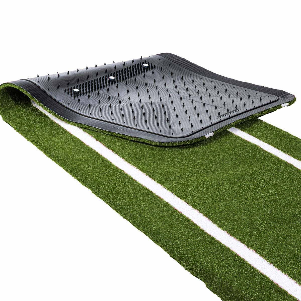 Portolite Signature Softball Practice Mat with Spikes & Lines - Custom Netting