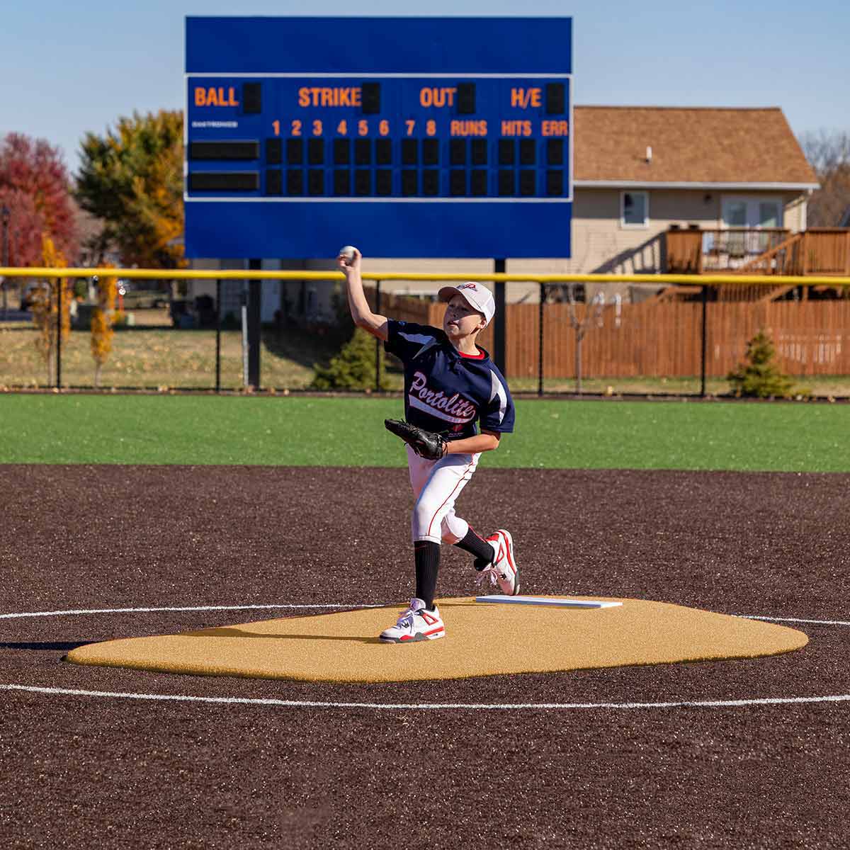 Portolite Youth Baseball 6" Oversized One - Piece Game Pitching Mound (Ages 10 - 14) - Custom Netting