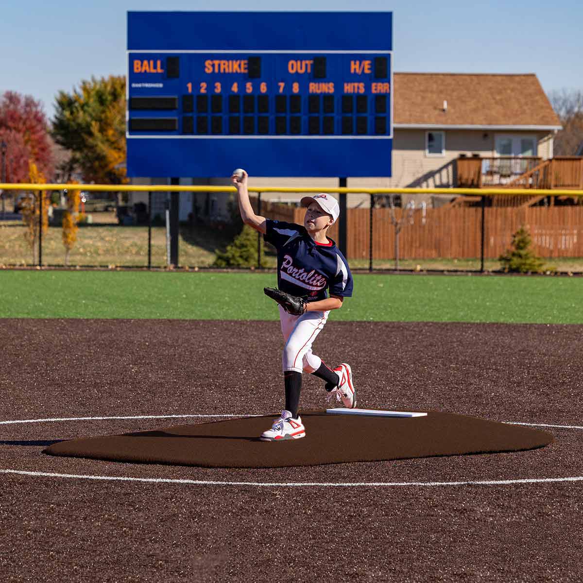 Portolite Youth Baseball 6" Oversized One - Piece Game Pitching Mound (Ages 10 - 14) - Custom Netting