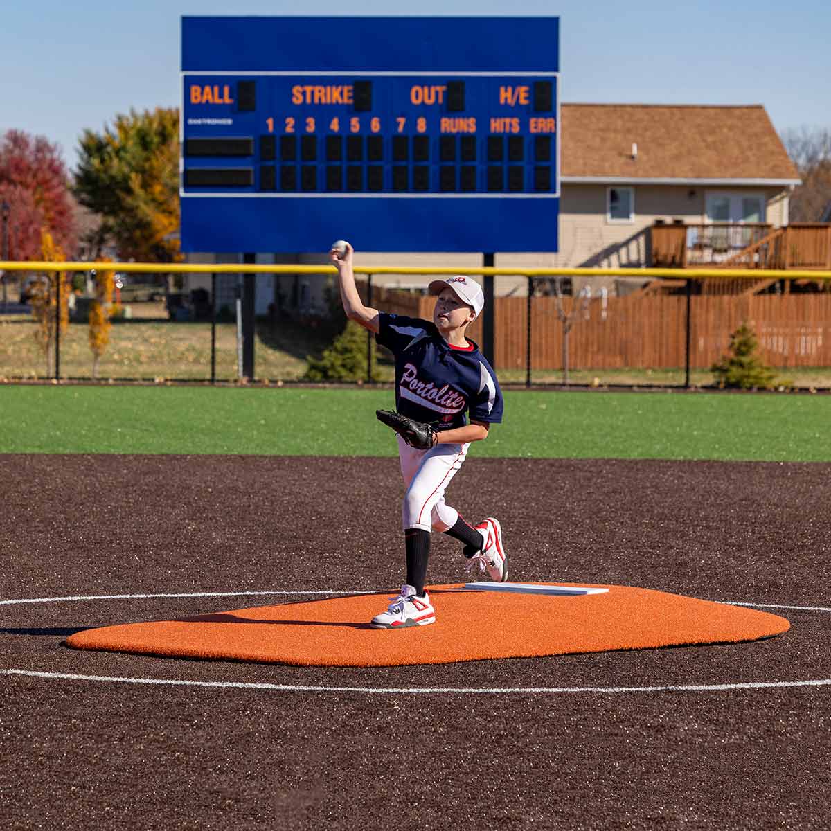 Portolite Youth Baseball 6" Oversized One - Piece Game Pitching Mound (Ages 10 - 14) - Custom Netting