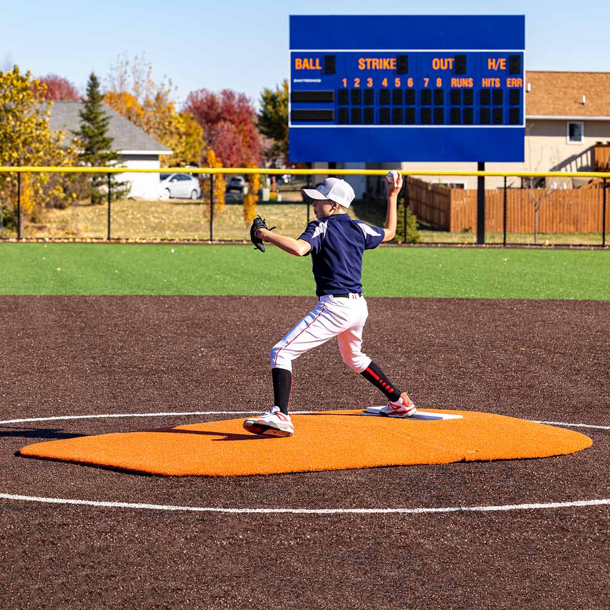 Portolite Youth Baseball 6" Oversized Two - Piece Game Pitching Mound (Ages 9 - 13) - Custom Netting