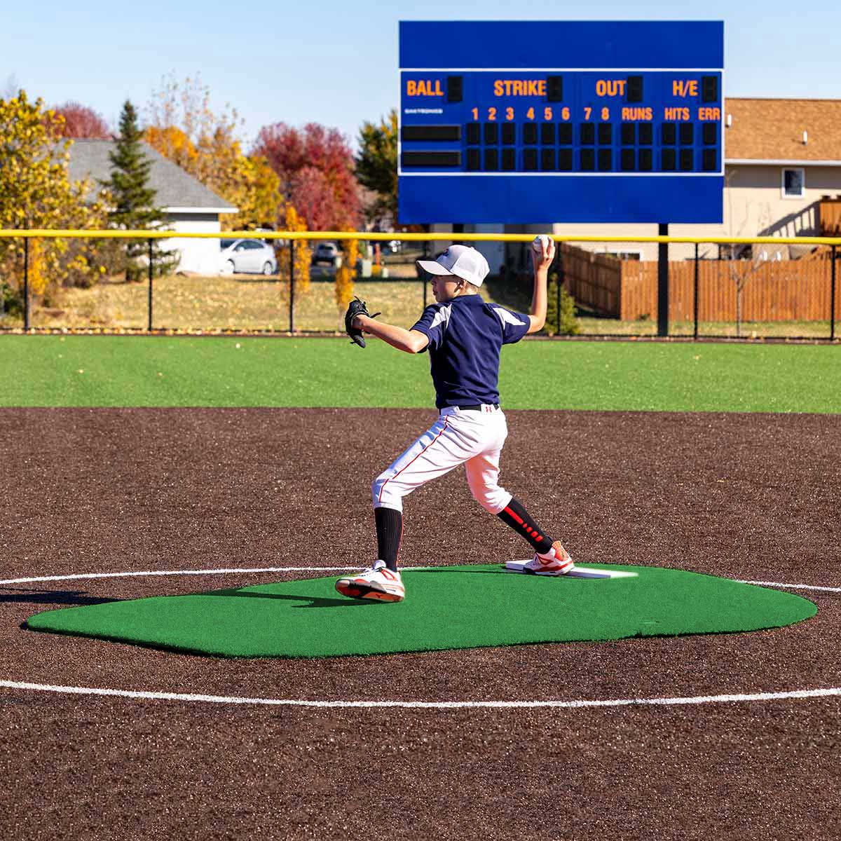 Portolite Youth Baseball 6" Oversized Two - Piece Game Pitching Mound (Ages 9 - 13) - Custom Netting