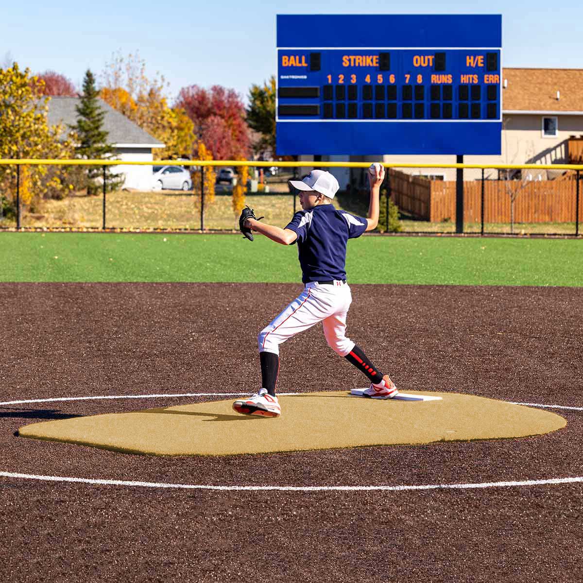 Portolite Youth Baseball 6" Oversized Two - Piece Game Pitching Mound (Ages 9 - 13) - Custom Netting