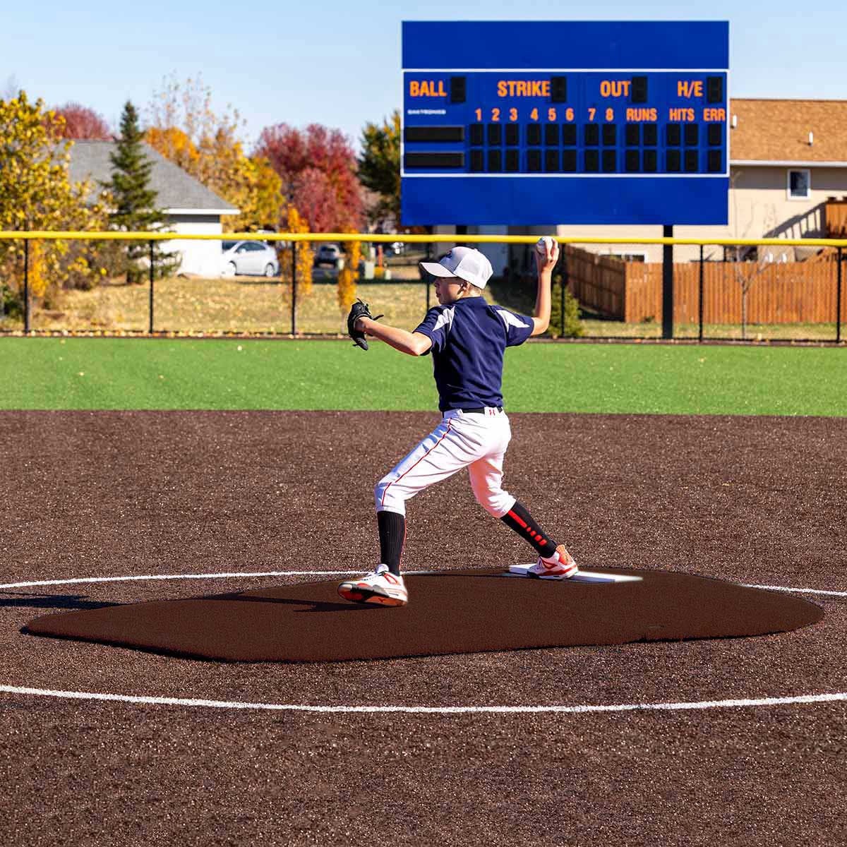 Portolite Youth Baseball 6" Oversized Two - Piece Game Pitching Mound (Ages 9 - 13) - Custom Netting