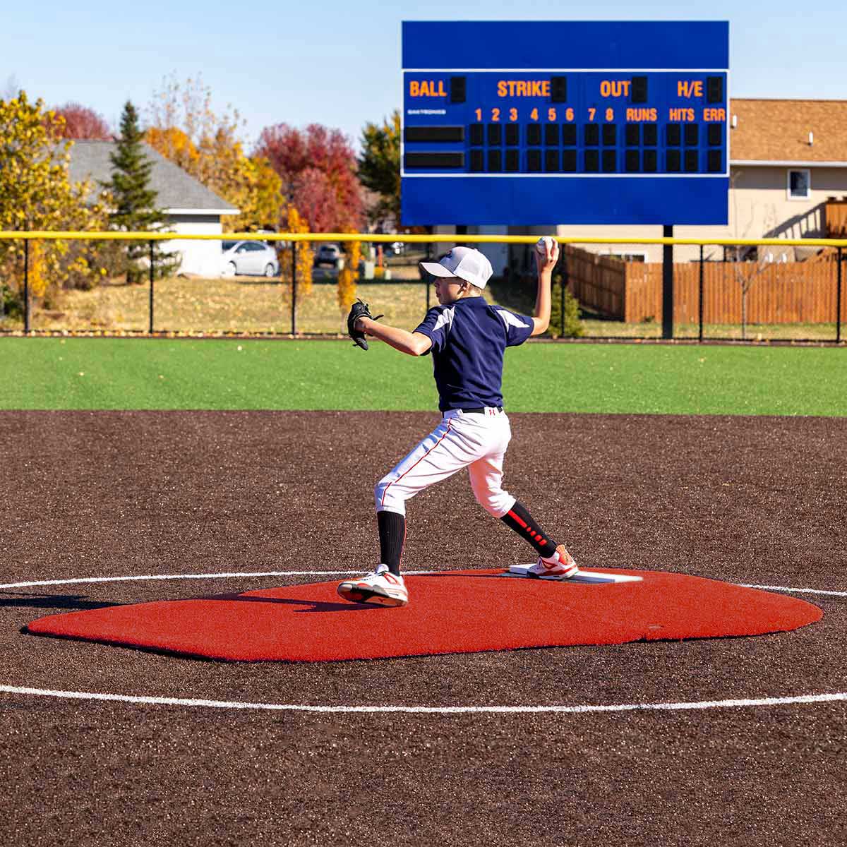 Portolite Youth Baseball 6" Oversized Two - Piece Game Pitching Mound (Ages 9 - 13) - Custom Netting