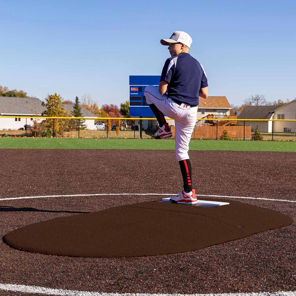 Portolite Youth Baseball 6" Two - Piece Game Pitching Mound (Ages 9 - 13) - Custom Netting