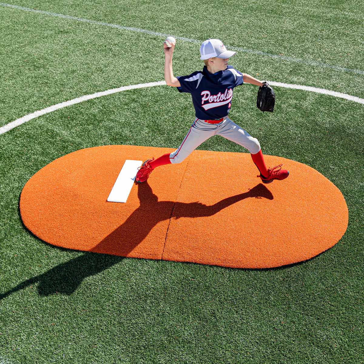 Portolite Youth Baseball 6" Two - Piece Game Pitching Mound (Ages 9 - 13) - Custom Netting