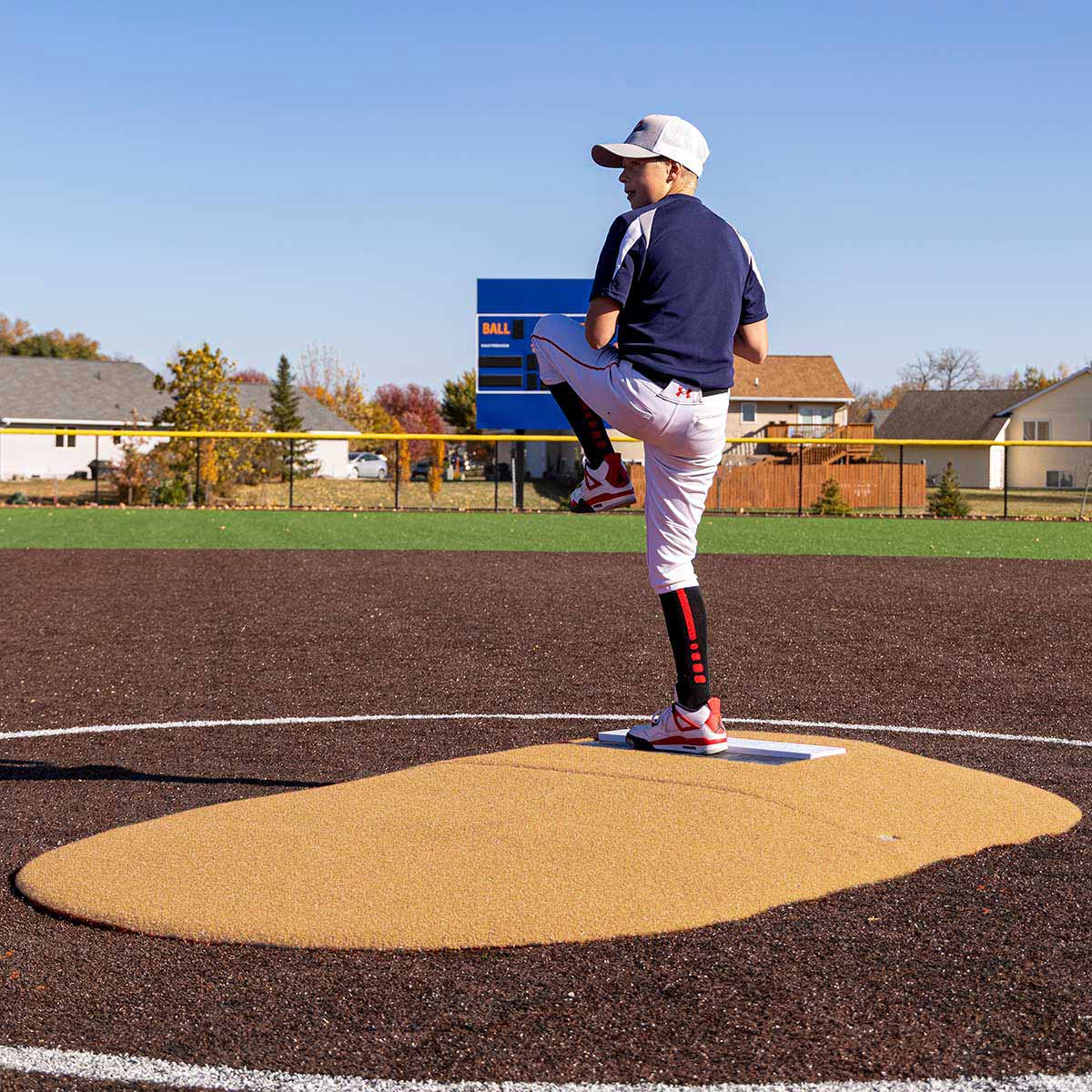 Portolite Youth Baseball 6" Two - Piece Game Pitching Mound (Ages 9 - 13) - Custom Netting