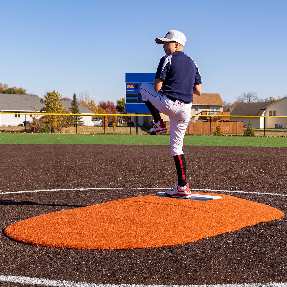 Portolite Youth Baseball 6" Two - Piece Game Pitching Mound (Ages 9 - 13) - Custom Netting