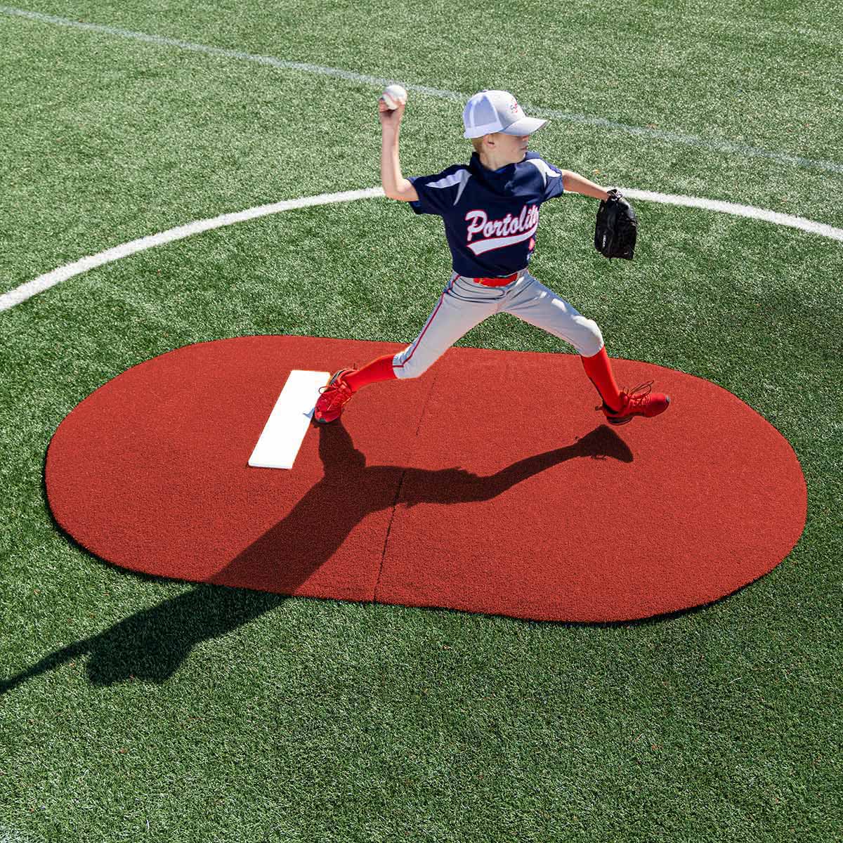 Portolite Youth Baseball 6" Two - Piece Game Pitching Mound (Ages 9 - 13) - Custom Netting