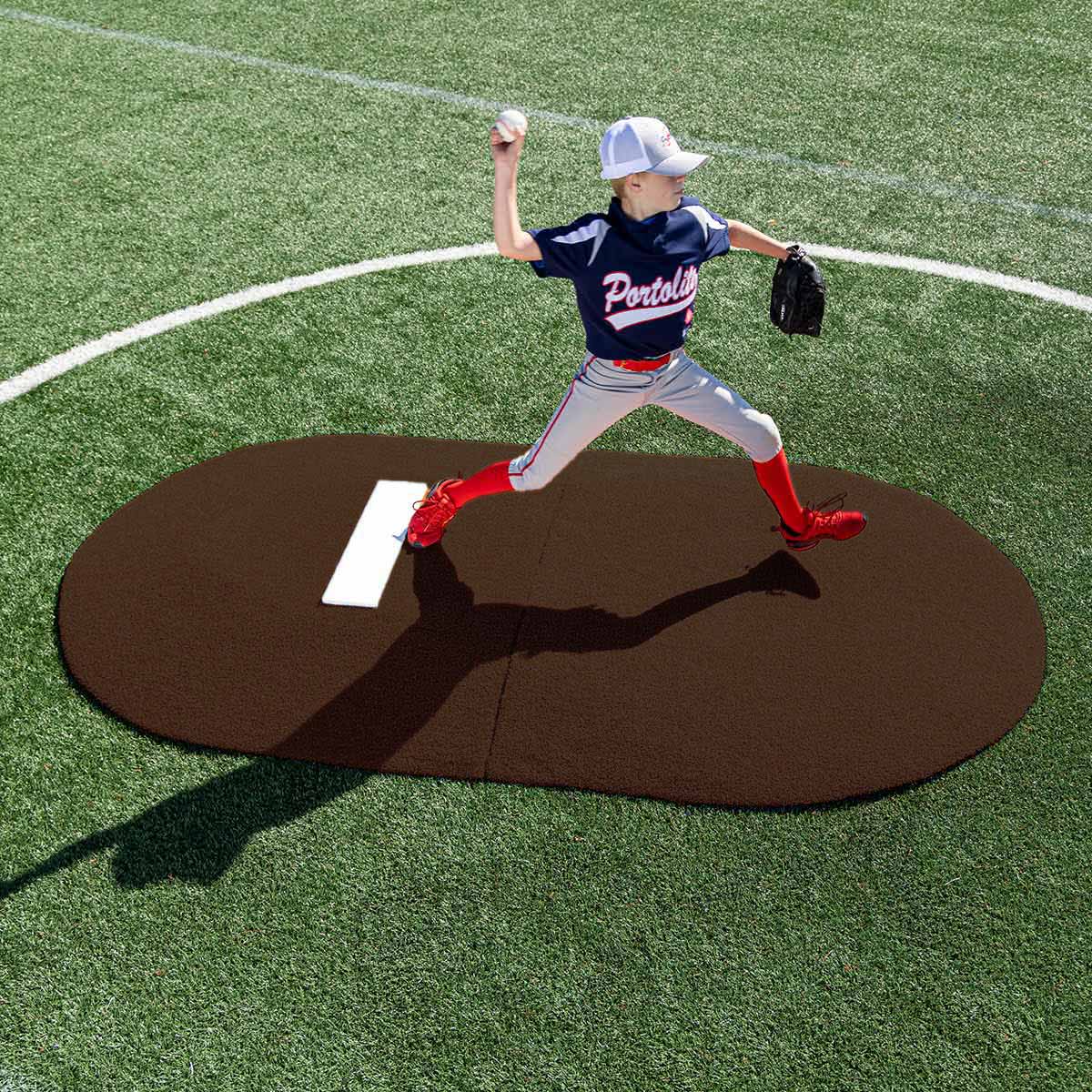 Portolite Youth Baseball 6" Two - Piece Game Pitching Mound (Ages 9 - 13) - Custom Netting