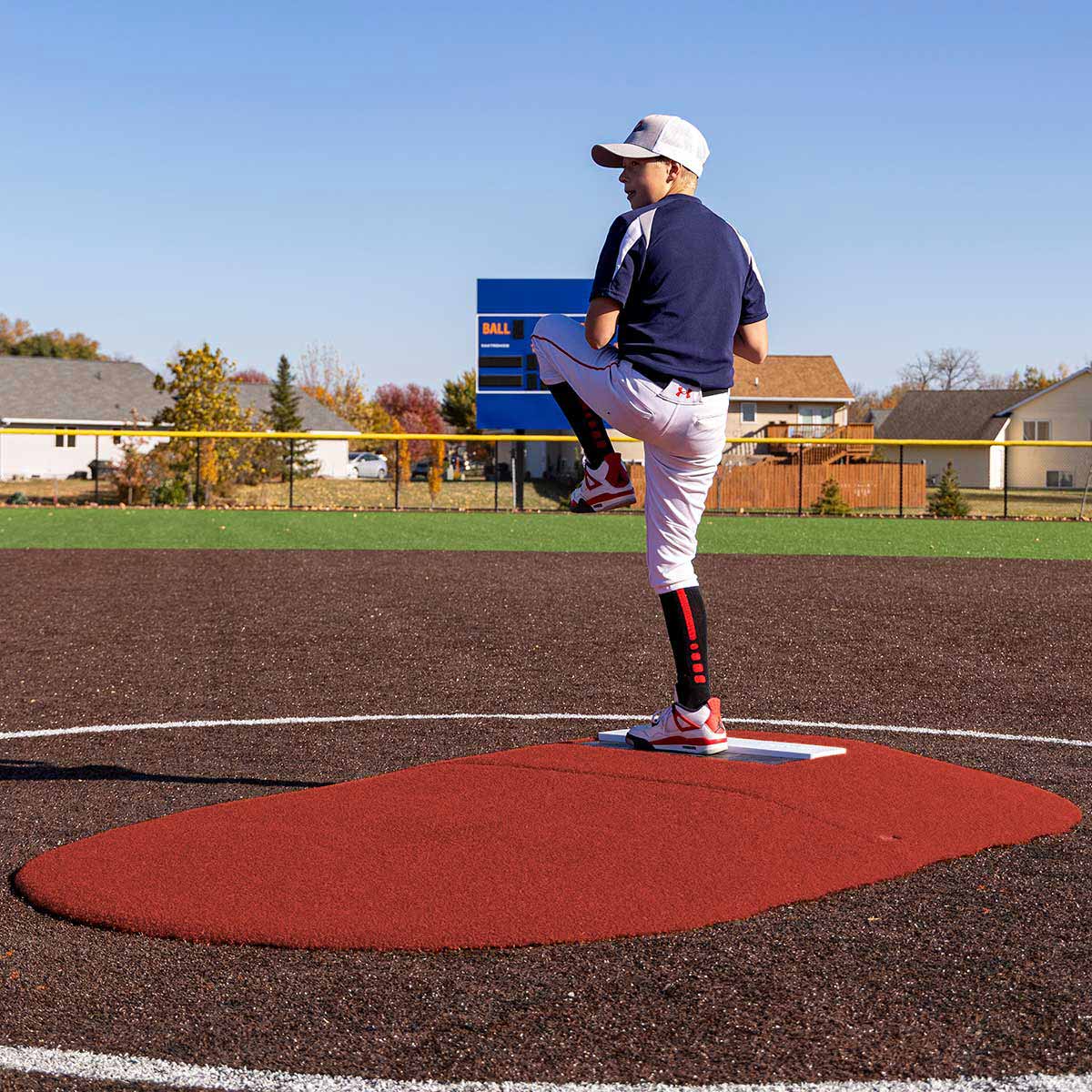Portolite Youth Baseball 6" Two - Piece Game Pitching Mound (Ages 9 - 13) - Custom Netting