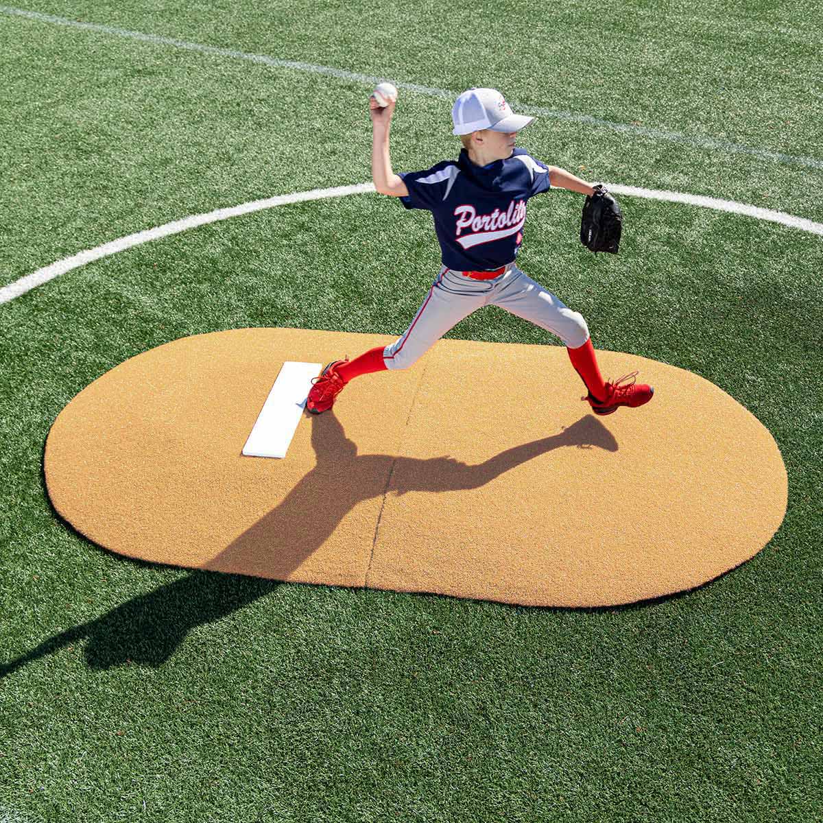 Portolite Youth Baseball 6" Two - Piece Game Pitching Mound (Ages 9 - 13) - Custom Netting