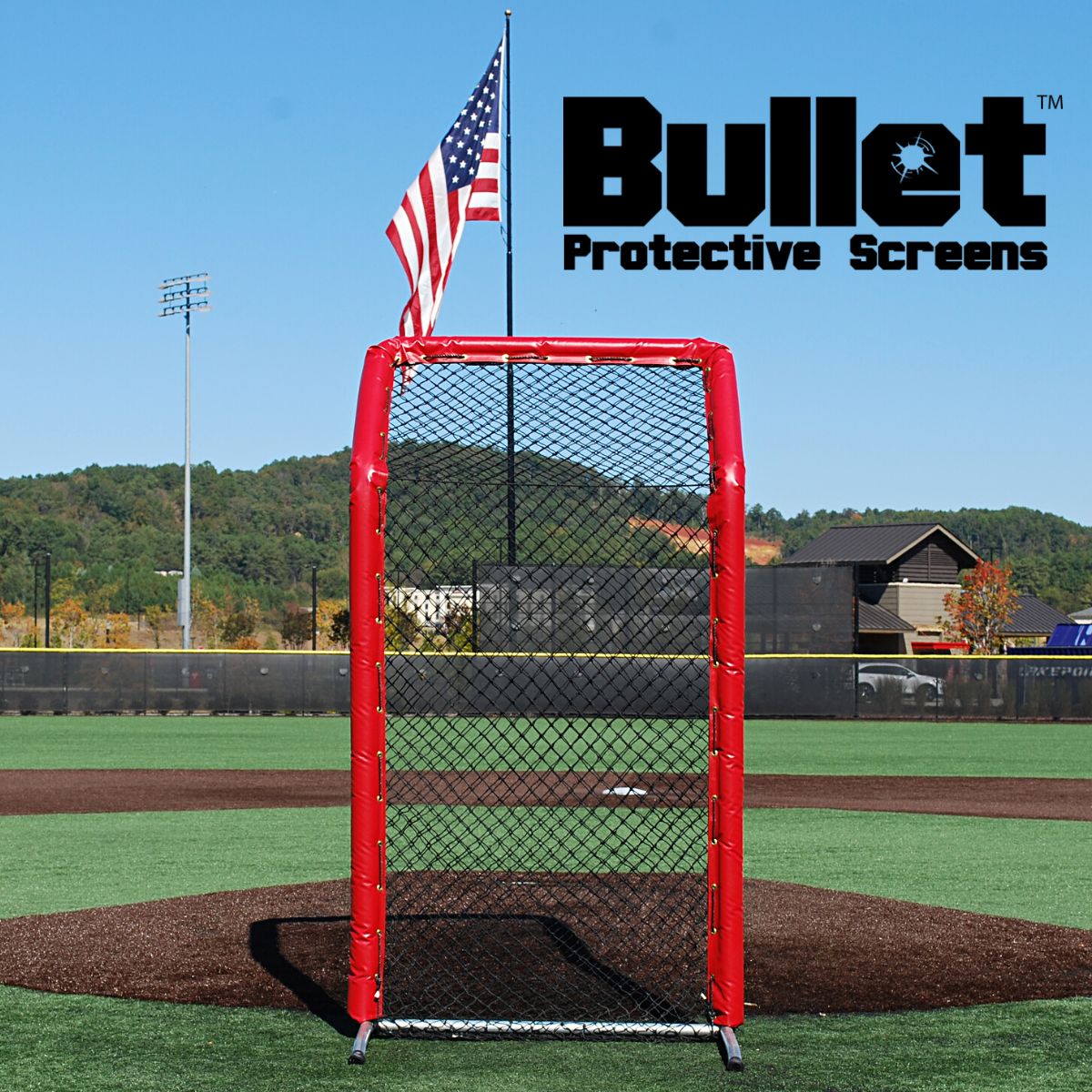 Bullet Fastpitch Softball Screen 8' x 4' with Overhead Protector - Custom Netting