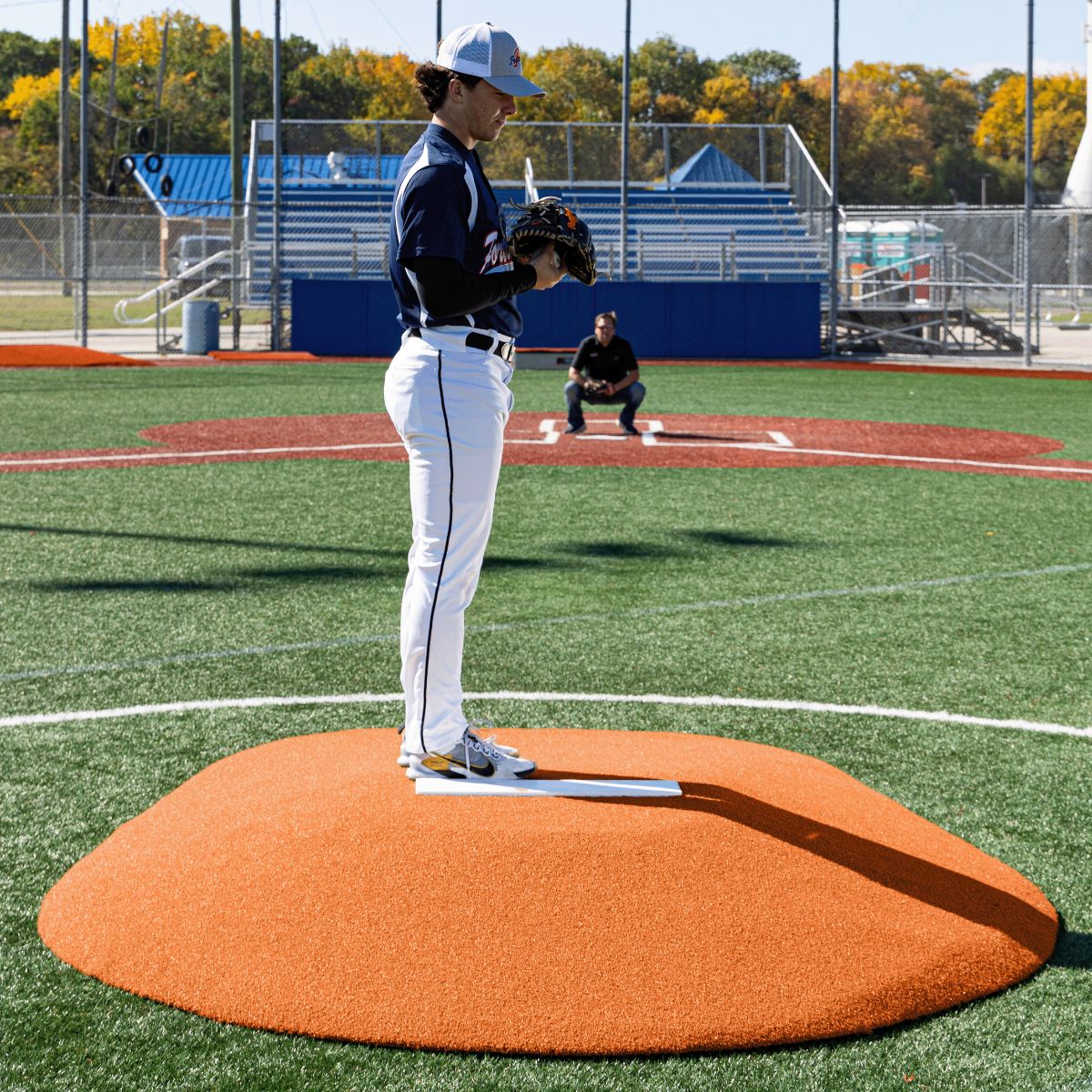 Portolite High School Baseball 10" One - Piece Game Pitching Mound (Ages 16+) - Custom Netting