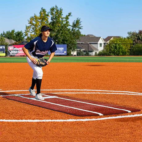 Portolite Pro Spiked Softball Game Mat with Lines - Custom Netting